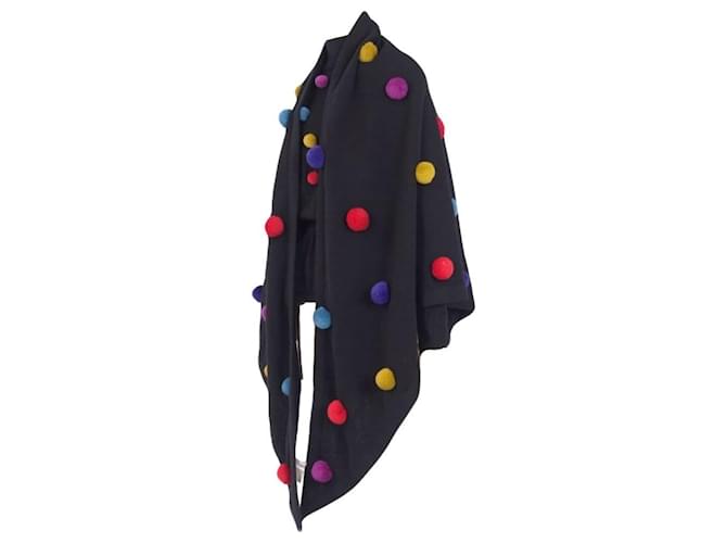 ***Prendas de abrigo Christian Dior Cape Shawl Negro Multicolor Lana  ref.964968