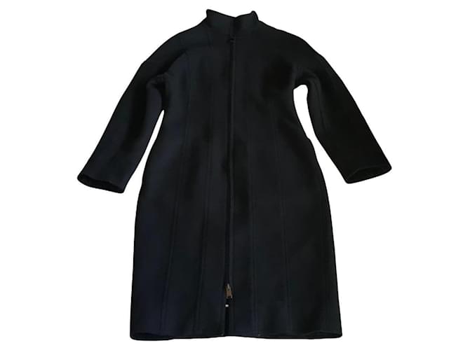 ***Cappotto Fendi in lana con bordi grezzi Blu navy Blu scuro  ref.964978