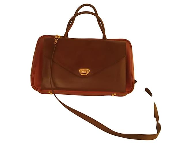 Hermès ***Hermes Calf Leather Box Shoulder Bag Red Orange Gold-plated  ref.964988