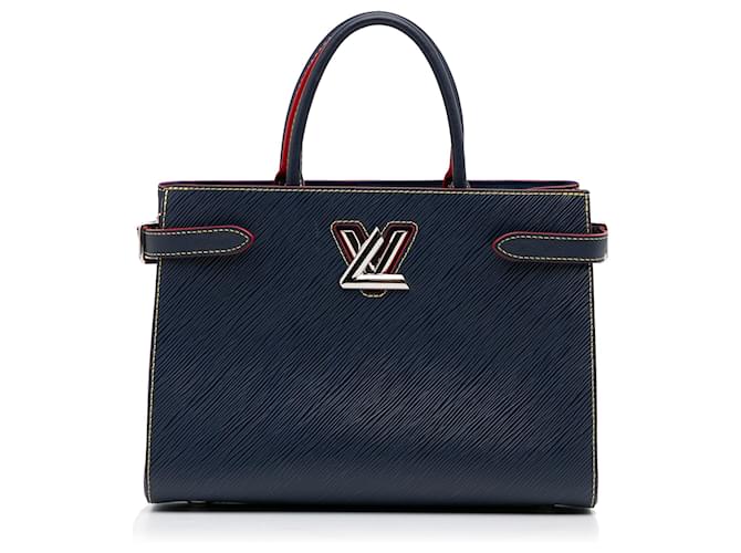 Louis Vuitton LV Twist handbag MM blue Light blue Leather ref