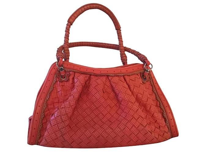 ***Bottega Veneta Intrecciato-Tasche mit Rüschengriff Pink Leder  ref.965137