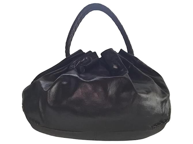 ***Bottega Veneta Gathered Leather Handbag Brown  ref.965139