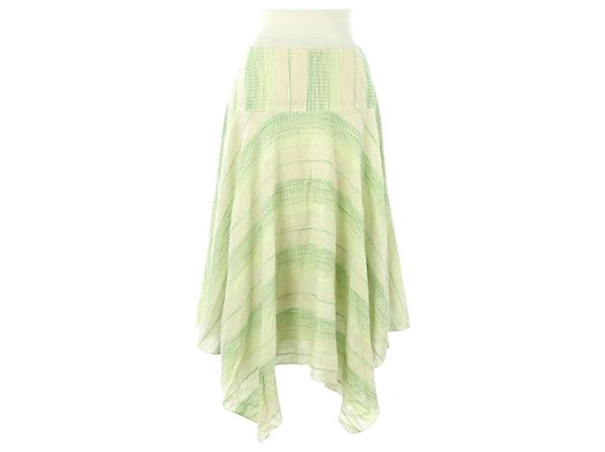 Autre Marque ***Saia de linho assimétrica Junko Koshino Verde