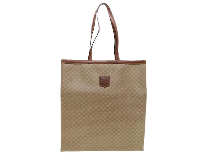 Céline CELINE Macadam Canvas Shoulder Bag PVC Leather Beige Auth 45023  ref.965162