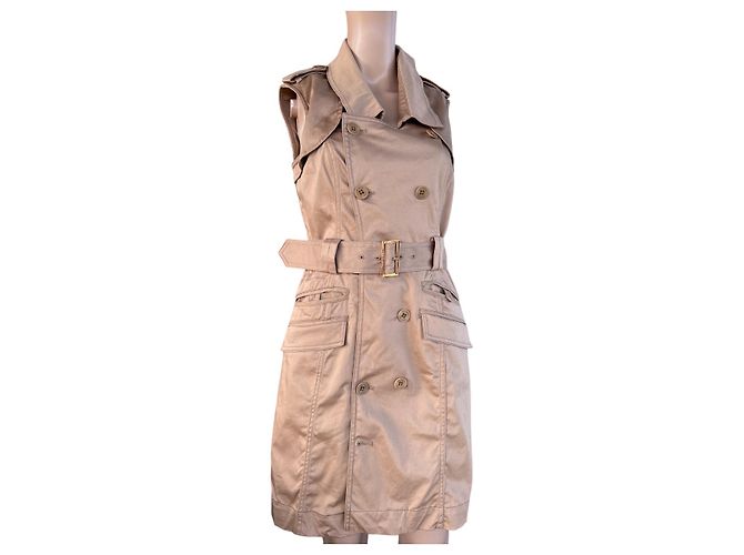 Vestido stretch Ted Baker bege de algodão