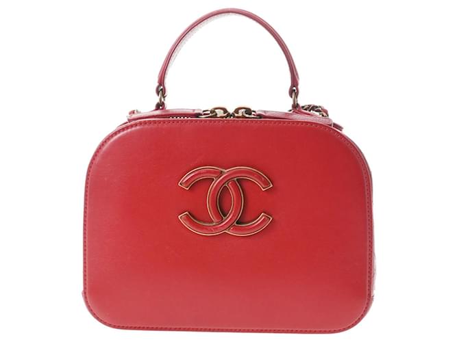 Classique Chanel Coco Courbe Veau façon poulain Rouge  ref.965437