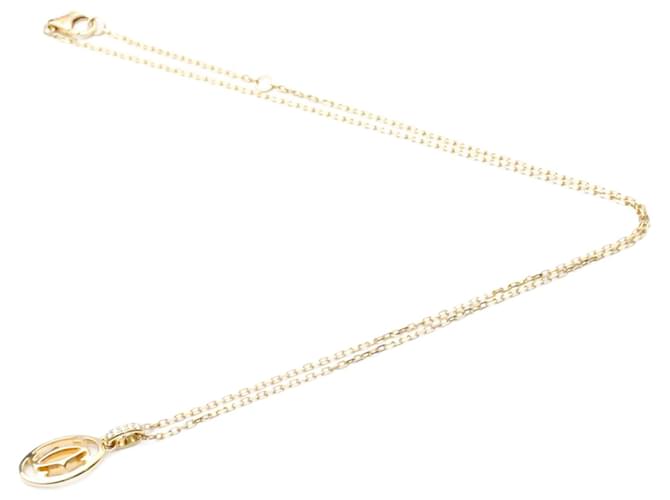 Cartier Logo Double C Necklace Golden Pink gold  ref.965478