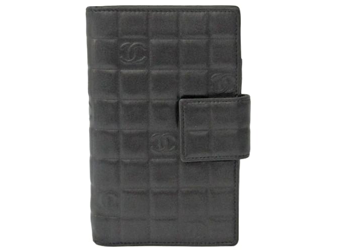 Classique Tablette de chocolat Chanel Cuir Noir  ref.965514