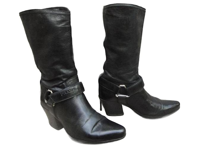 Prada boots p 36,5 Black Leather  ref.965760