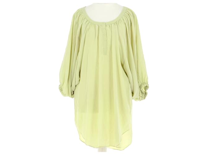 Maje Light dress Light green Silk  ref.965765
