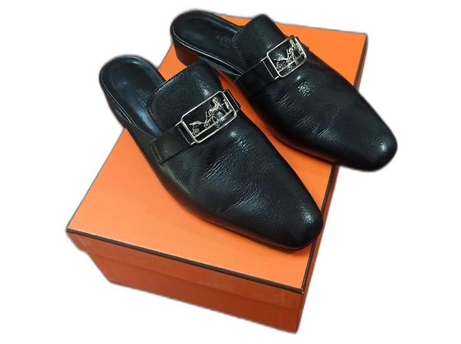Hermès Tamaño de mulas Vincennes 40 Negro