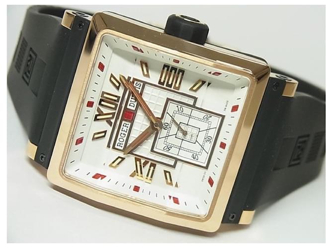 Autre Marque ROGER DUBUIS King Square 18KRG weißes Zifferblatt Welt28 Lot Limited Herren Schwarz Roségold  ref.965960