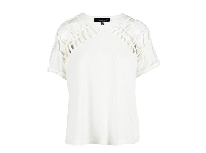 T-shirt Isabel Marant avec détails nœuds Coton Blanc  ref.966008
