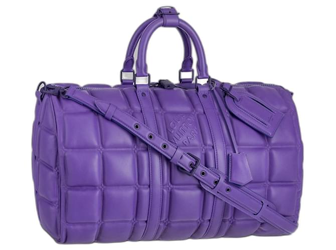 Louis Vuitton Keepall 50 Limited edition Blue Fuschia Leather ref