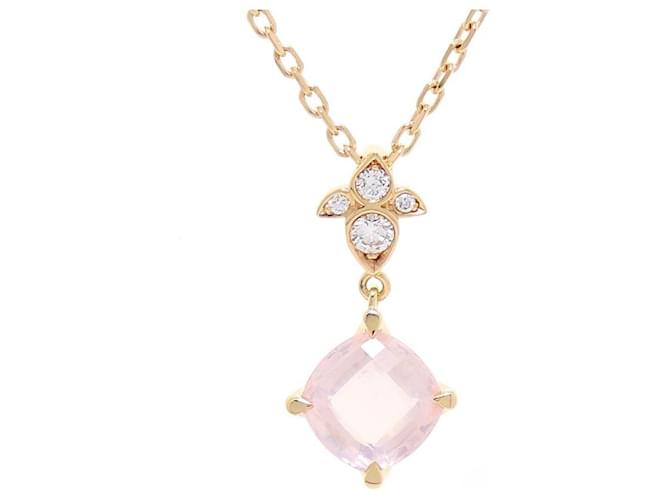 *[Good Condition] Cartier [CARTIER] Indian Mysteries Diamond Rose Quartz Pendant Necklace 18K Pink Gold Fine Jewelry lined Charm K18PG INDOMISTELEUSE DIAMOND NECKLACE [A Rank] [Used] pink gold  ref.966030
