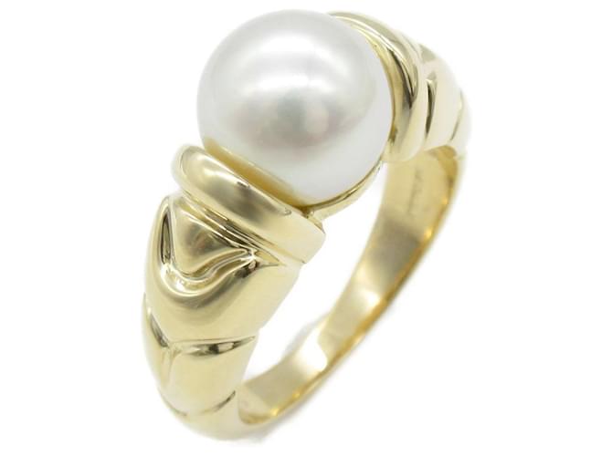 Bulgari *Bvlgari BVLGARI Paso Doppio Ring Ring Schmuck K18 (gelbes Gold) Pearl Damen Weiß [Gebraucht] Weiß  ref.966033