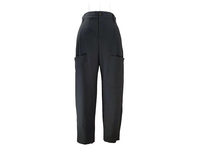 Brunello Cucinelli Hose aus Wolle Grau Anthrazitgrau