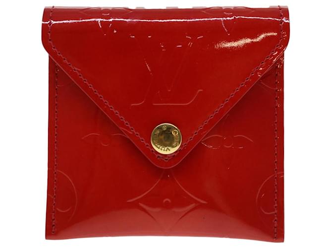 Portamonete Louis Vuitton Rosso Pelle verniciata  ref.966173