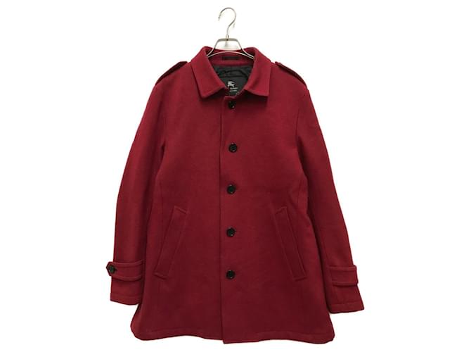 Burberry Men Coats Outerwear Red Polyester Wool  ref.966259