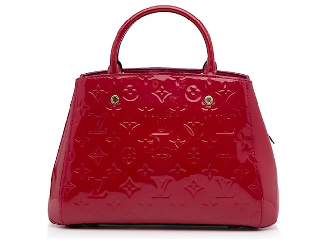 Louis Vuitton Red Monogram Vernis Montaigne BB Leather Patent leather  ref.1034178 - Joli Closet