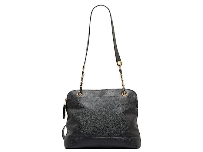 Borsa tote Chanel Caviar Skin Coco Mark Chain in ottime condizioni Nero Pelle  ref.966433