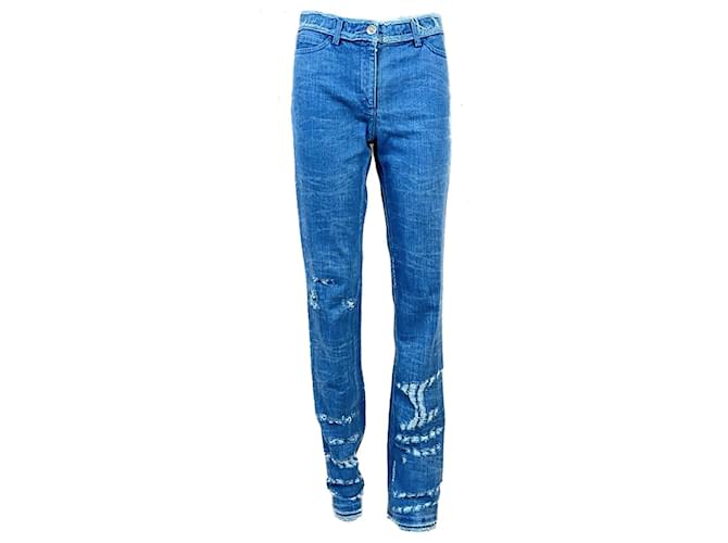 Chanel CC Buttons Blue Jeans Denim  ref.966438
