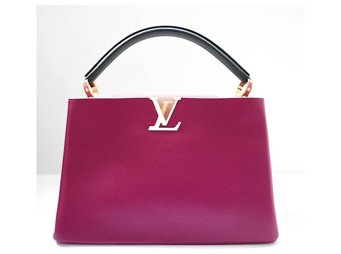 Louis Vuitton Capucines MM Bag Burgundy & Pink Dark red Leather ref.966617  - Joli Closet