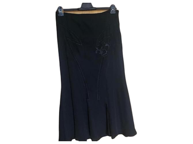 Versace Jeans Couture Falda vintage de Versace Negro Sintético  ref.966623