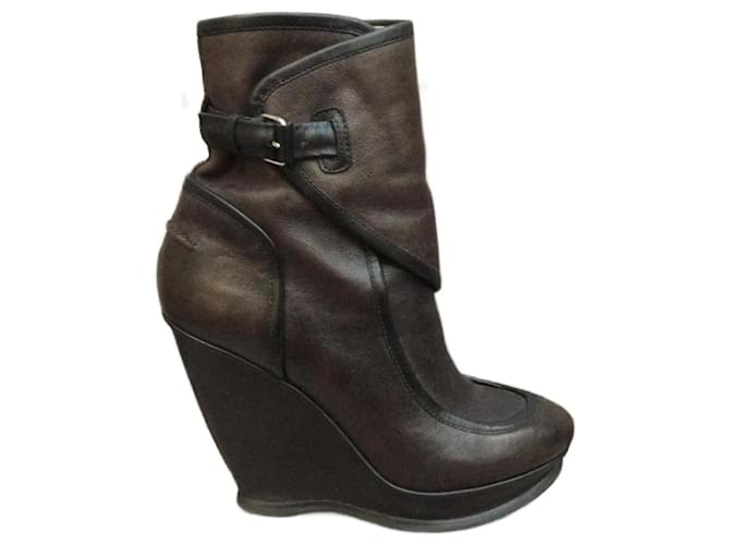 Balenciaga p ankle boots 36,5 Dark brown Leather  ref.966724