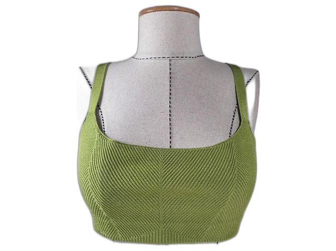 Autre Marque Gauge81 Soutien-gorge Zarza Vert Vif Tricot Côtelé