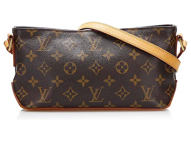 Louis Vuitton Brown Monogram Trotteur Leather Cloth ref.966948 - Joli Closet