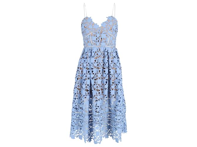 アクセサリーその他 SELF-PORTRAIT Woman Jewel Blue PF25619EBL BLUE Blue Lace Embellished Midi Dress – self-portrait-US