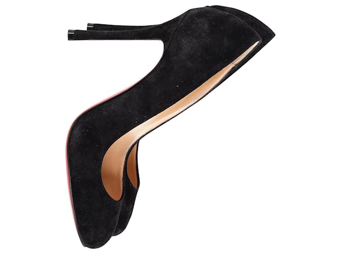 Christian Louboutin Dolly Veau Velours 100 Pumps in Black Suede   ref.967055