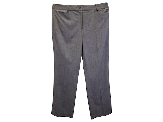 Michael Kors Textured Trousers in Grey Virgin Wool  ref.967160