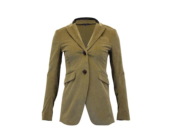 Theory Single-Breasted Blazer in Olive Corduroy Green Olive green Velvet  ref.967182