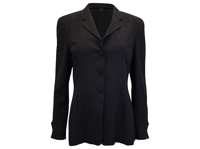 Giorgio Armani Single-breasted Narrow Collar Blazer in Black Wool  ref.967202
