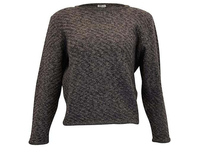 Giorgio Armani Knit Sweater in Grey Wool Cotton  ref.967215