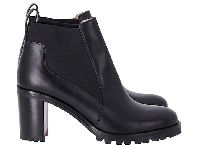 Christian Louboutin Marchacroche 70 Ankle Boots in Black calf leather Leather Pony-style calfskin  ref.967242
