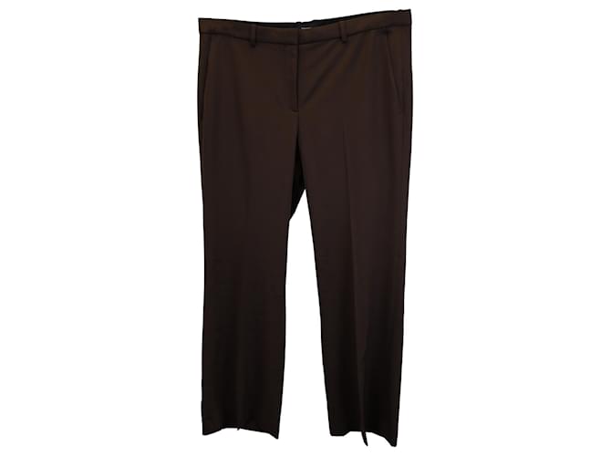 Theory Demitria Trousers in Brown Wool  ref.967269