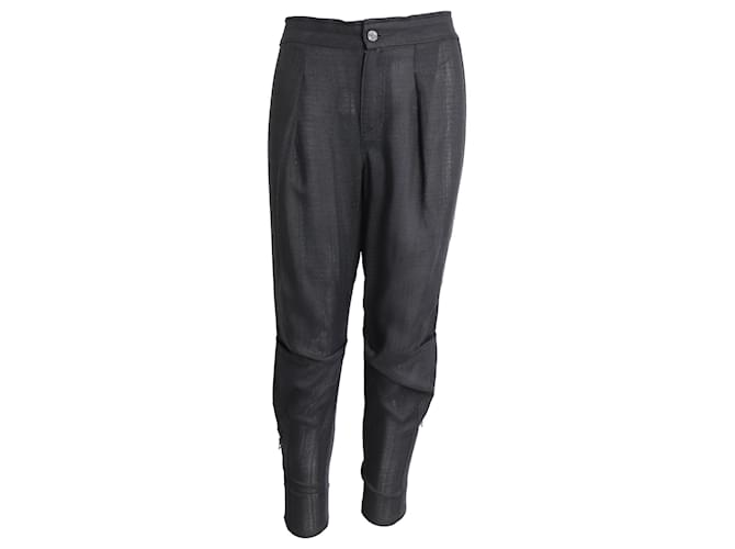 Pantaloni Tom Ford con dettaglio cerniera in viscosa nera Nero Fibra di cellulosa  ref.967276