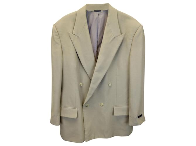 Fear of God California Double-Breasted Crepe Blazer in Beige Cotton  ref.967306