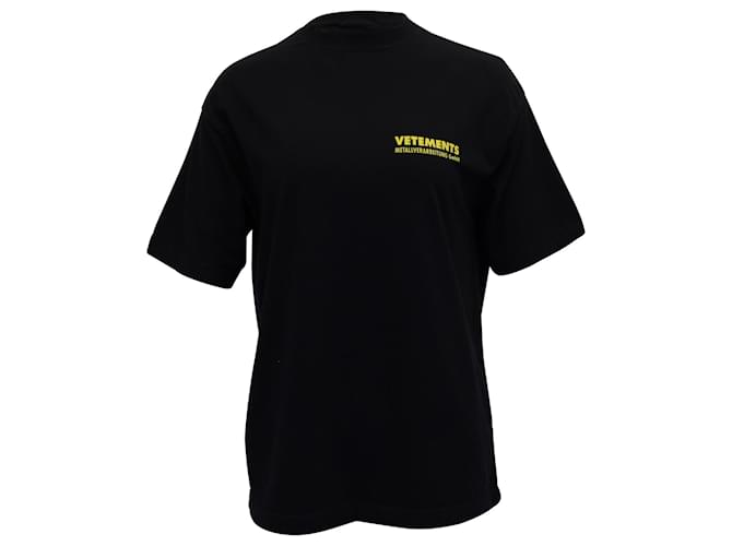 Vêtements T-shirt à logo imprimé Vetements en coton noir  ref.967317