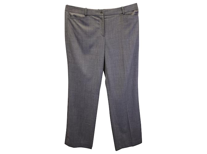 Pantaloni strutturati Michael Kors in lana vergine grigia Grigio  ref.967320
