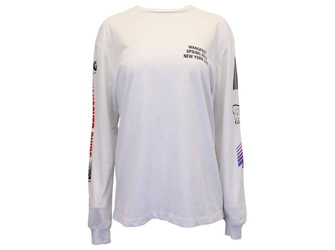 Alexander Wang Wangfest Printemps 2018 T-Shirt à Manches Longues en Coton Blanc  ref.967341