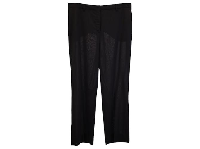 Akris Straight-leg Trousers in Dark Brown Wool  ref.967347