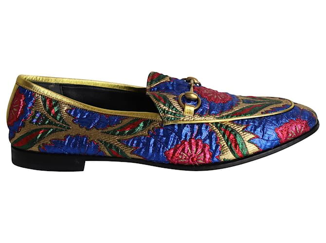Gucci Jordaan Loafers in Multicolor Jacquard Fabric Multiple colors Polyester  ref.967349