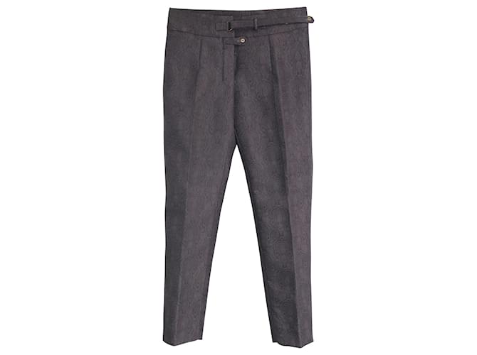 Pantalon Yves Saint Laurent Pantalon imprimé jacquard en polyamide gris  ref.967351