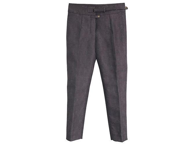 Yves Saint Laurent Hose mit Jacquard-Print aus grauem Polyamid