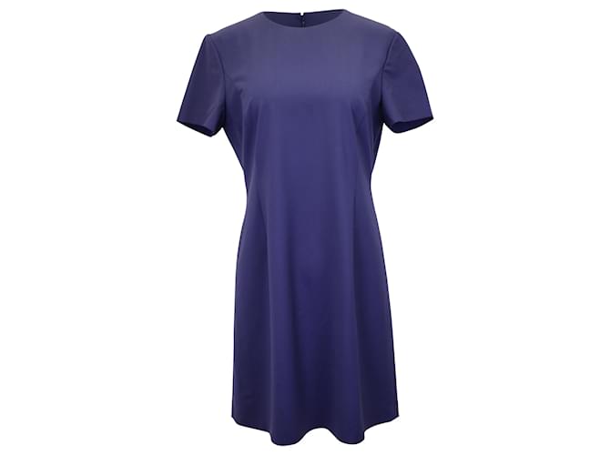 Theory Short Sleeve Mini Dress in Navy Blue Wool  ref.967354