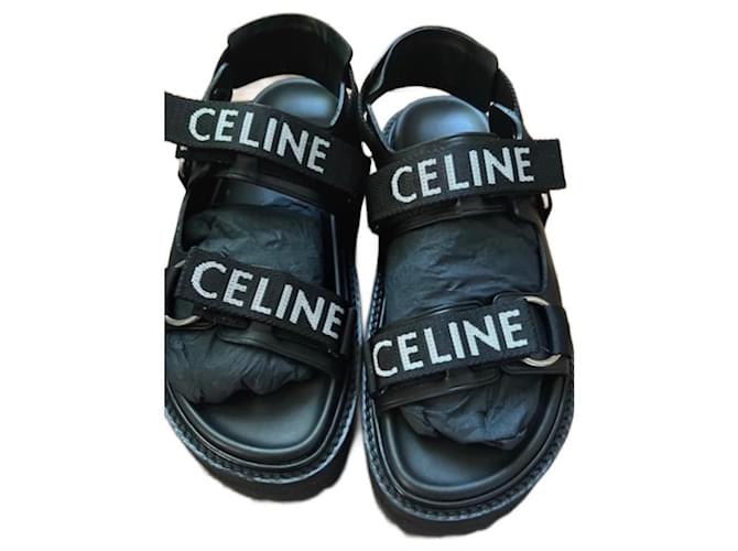 Céline Bulky Sandals Black Leather  ref.967433